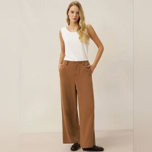 Lintico Tencel Linen Drawstring Straight Leg Pants RACHEL